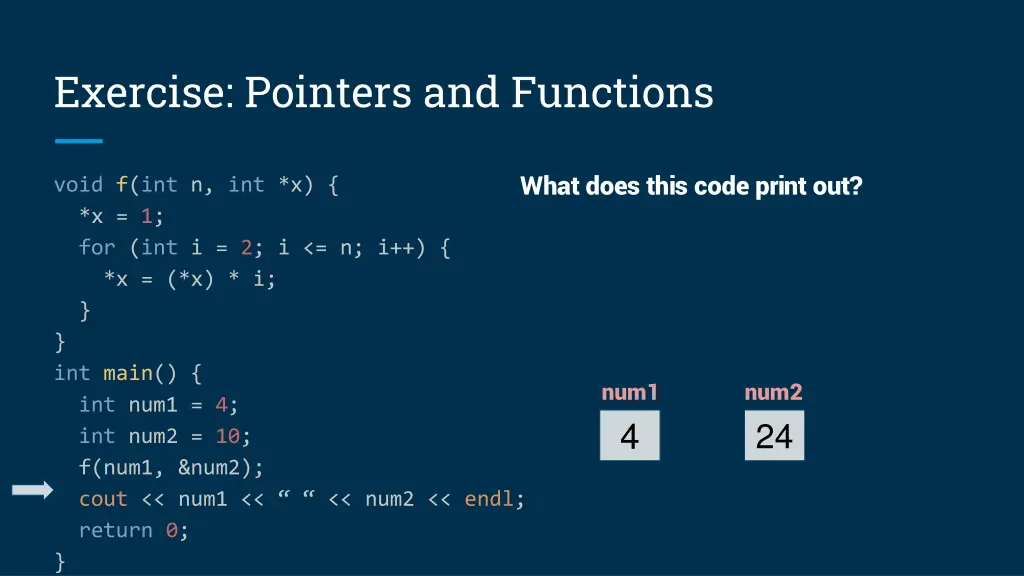 exercise pointers and functions 10