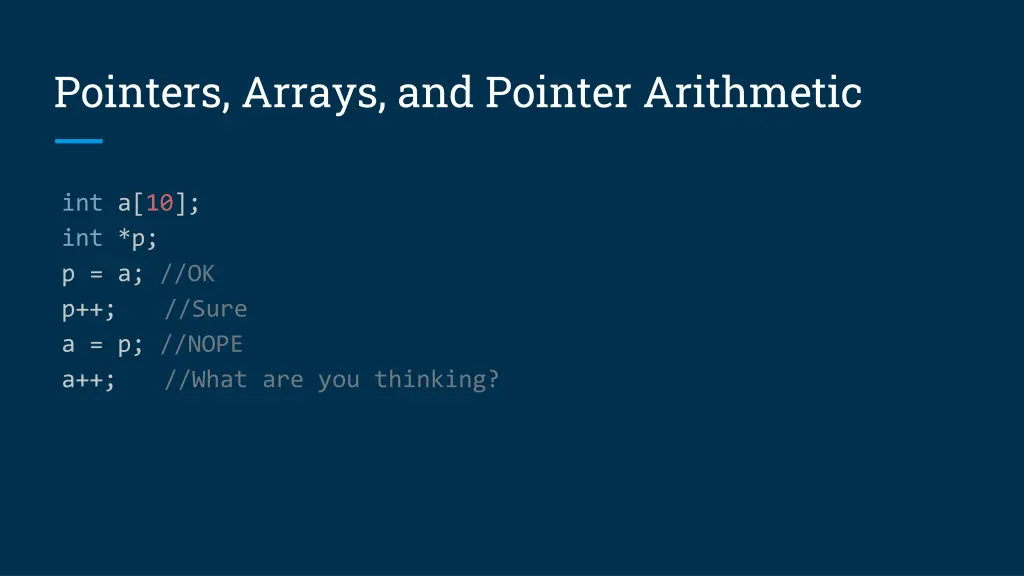 pointers arrays and pointer arithmetic 10
