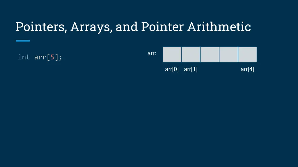 pointers arrays and pointer arithmetic