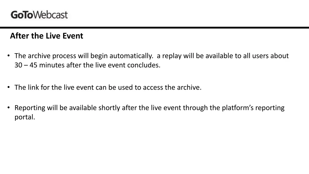 after the live event