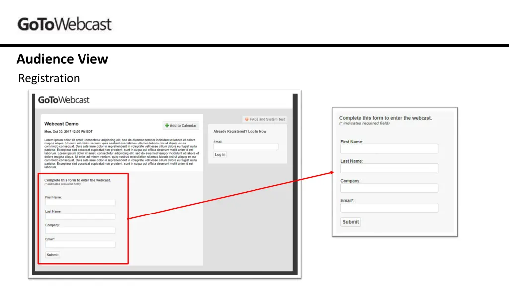 audience view registration