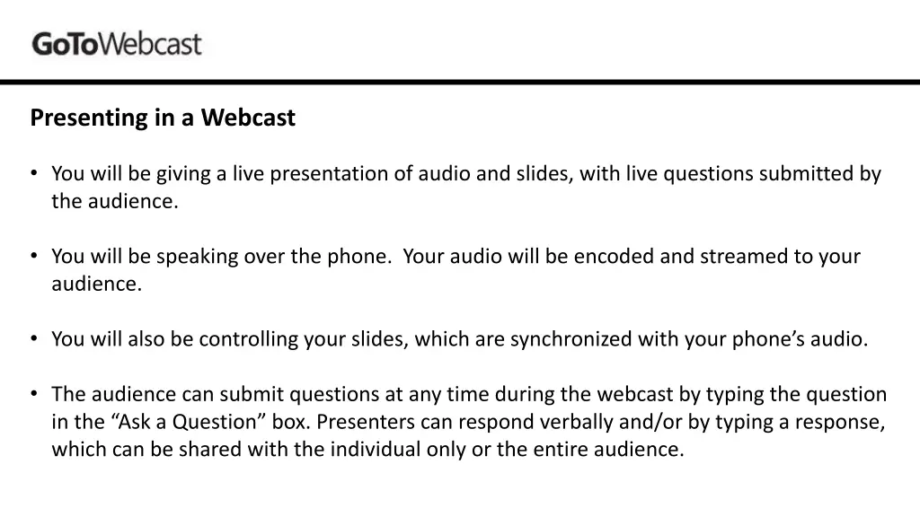 presenting in a webcast
