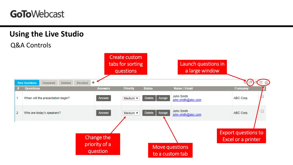 using the live studio 2