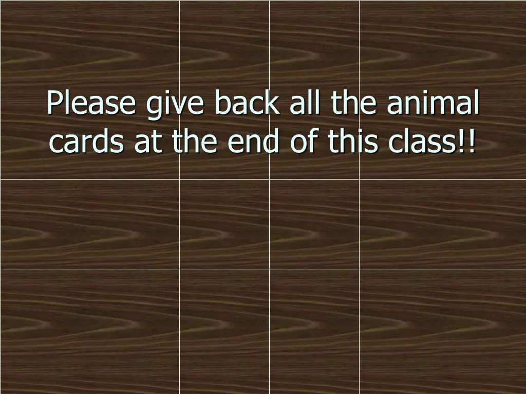 please give back all the animal cards