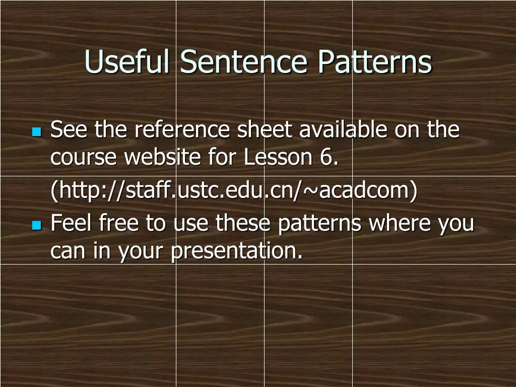 useful sentence patterns