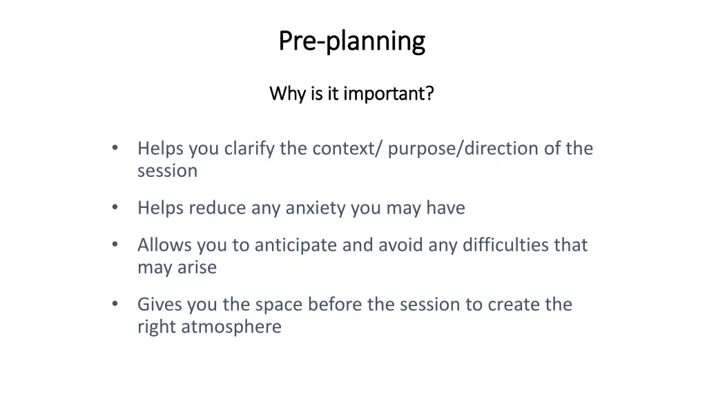 pre pre planning planning