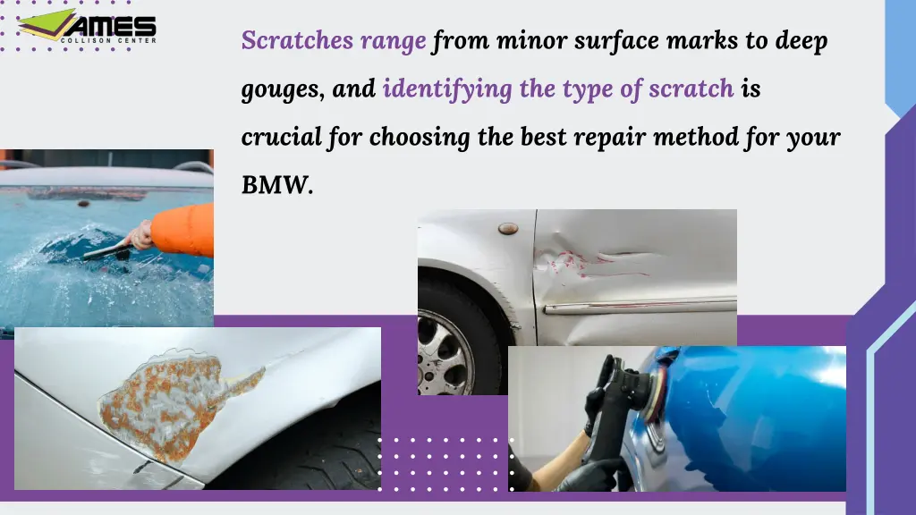 scratches range from minor surface marks to deep