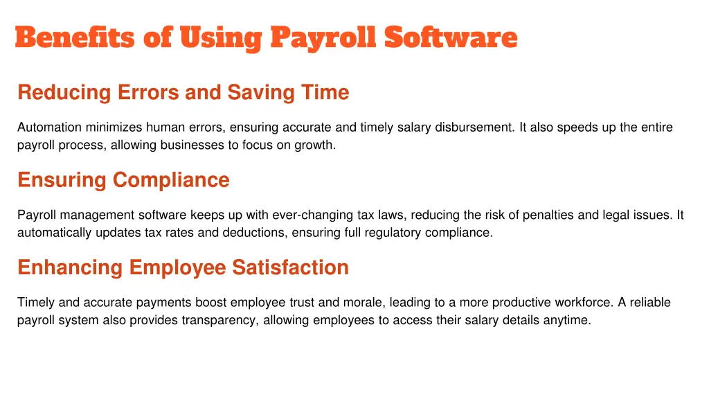 benefits of using payroll software