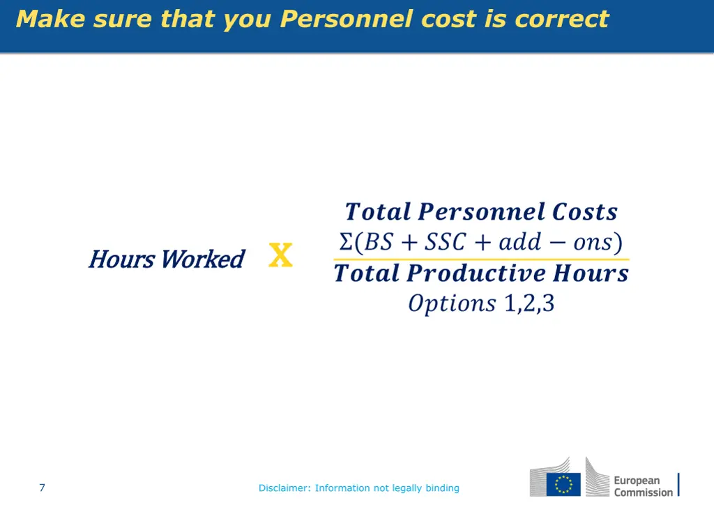 make sure that you personnel cost is correct