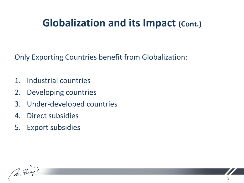 globalization and its impact cont