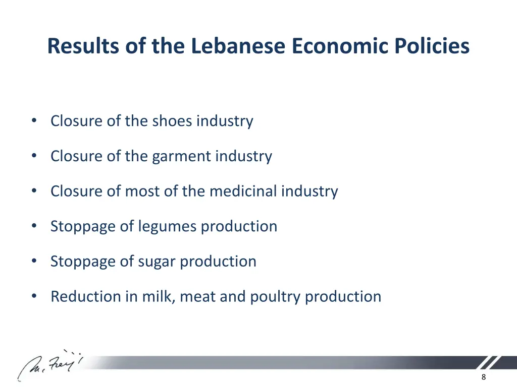 results of the lebanese economic policies