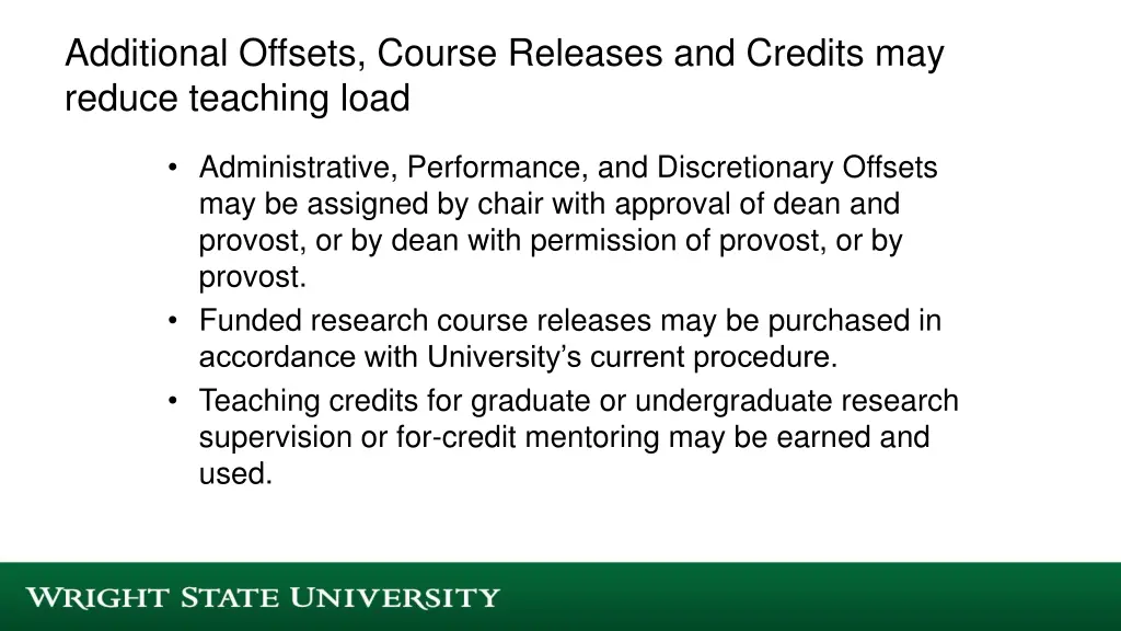 additional offsets course releases and credits