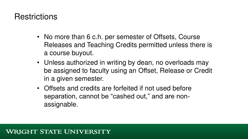 restrictions