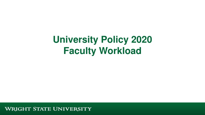 university policy 2020 faculty workload