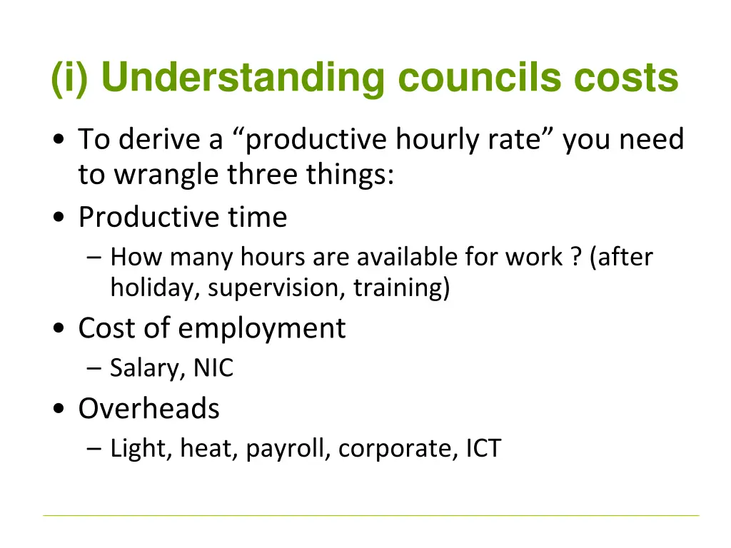 i understanding councils costs 1