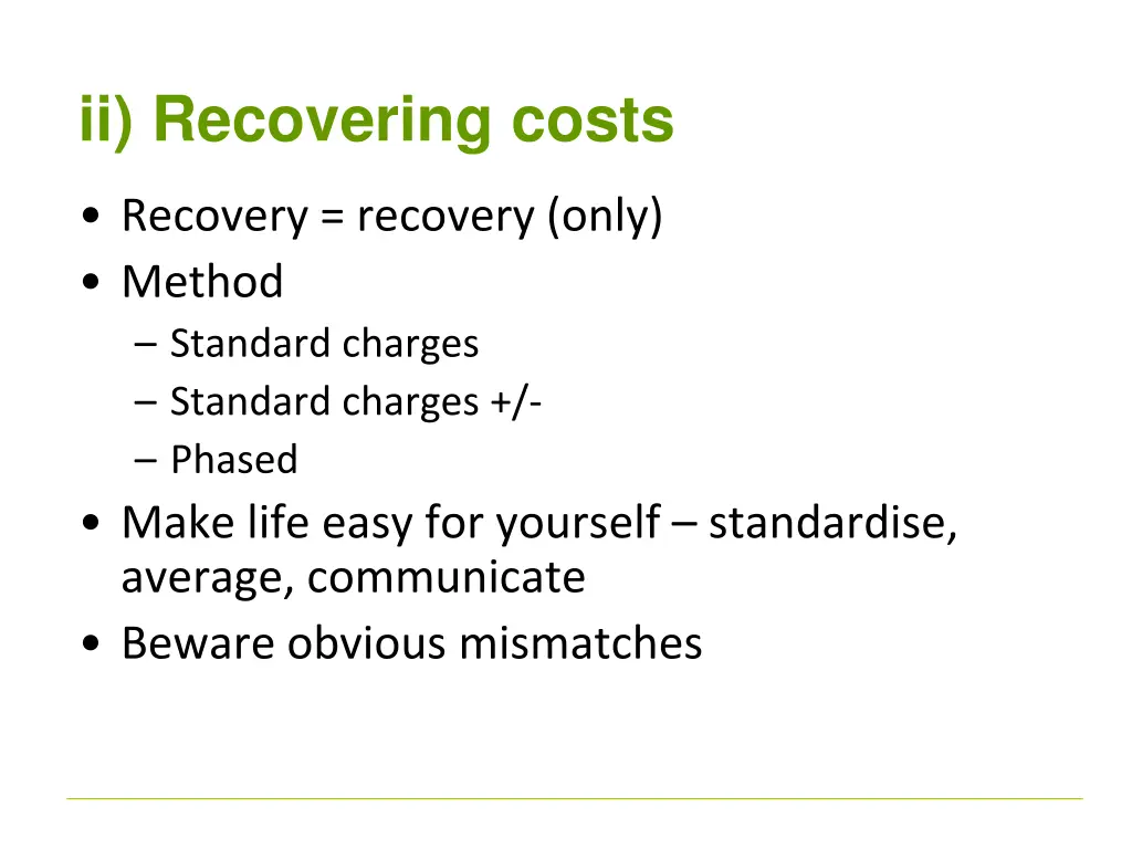 ii recovering costs