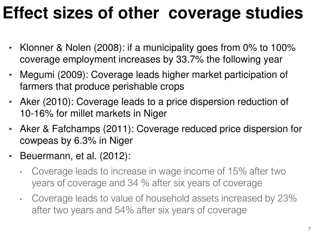 effect sizes of other coverage studies