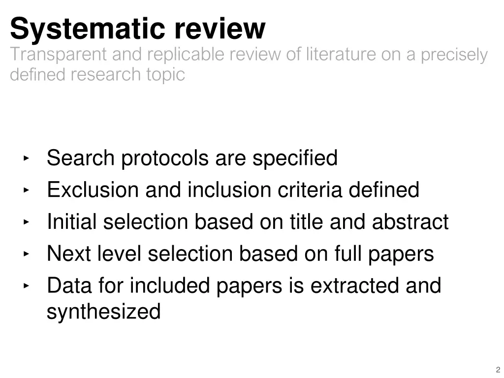 systematic review