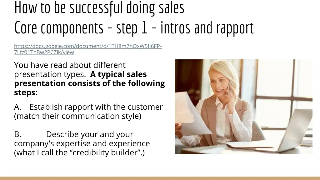how to be successful doing sales core components
