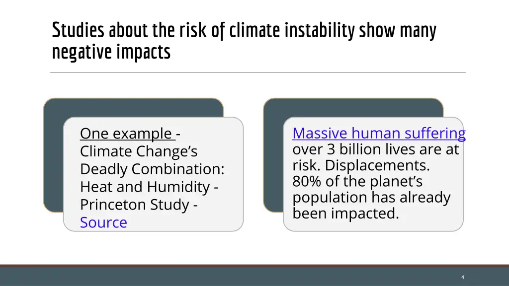 studies about the risk of climate instability