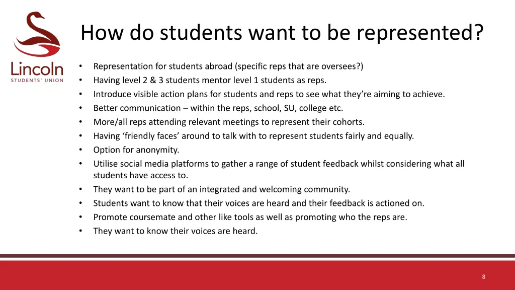 how do students want to be represented 1