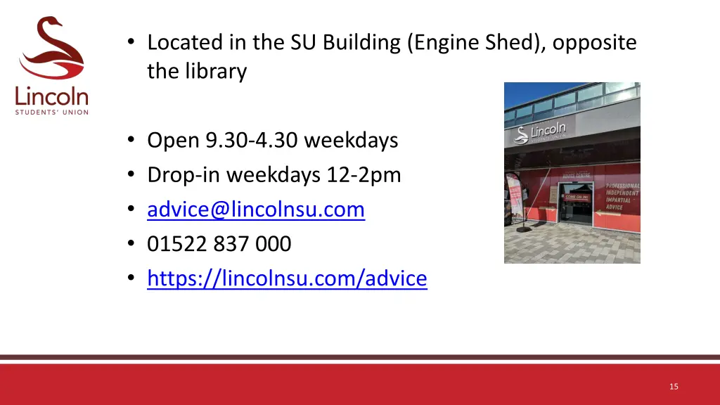 located in the su building engine shed opposite