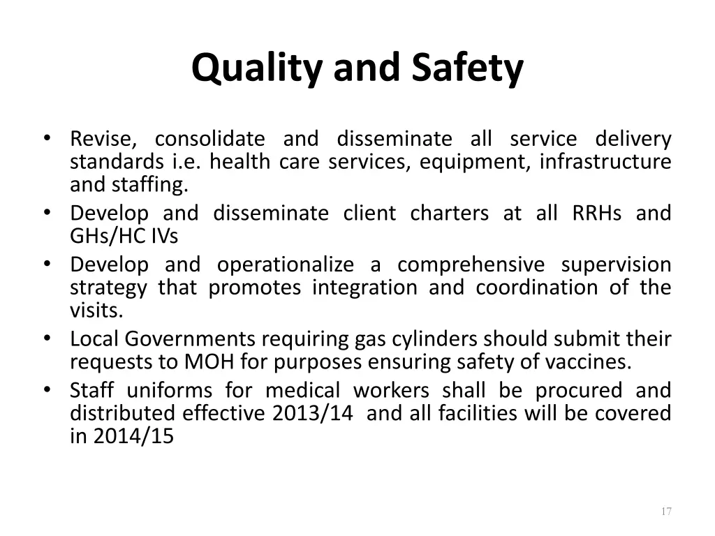 quality and safety