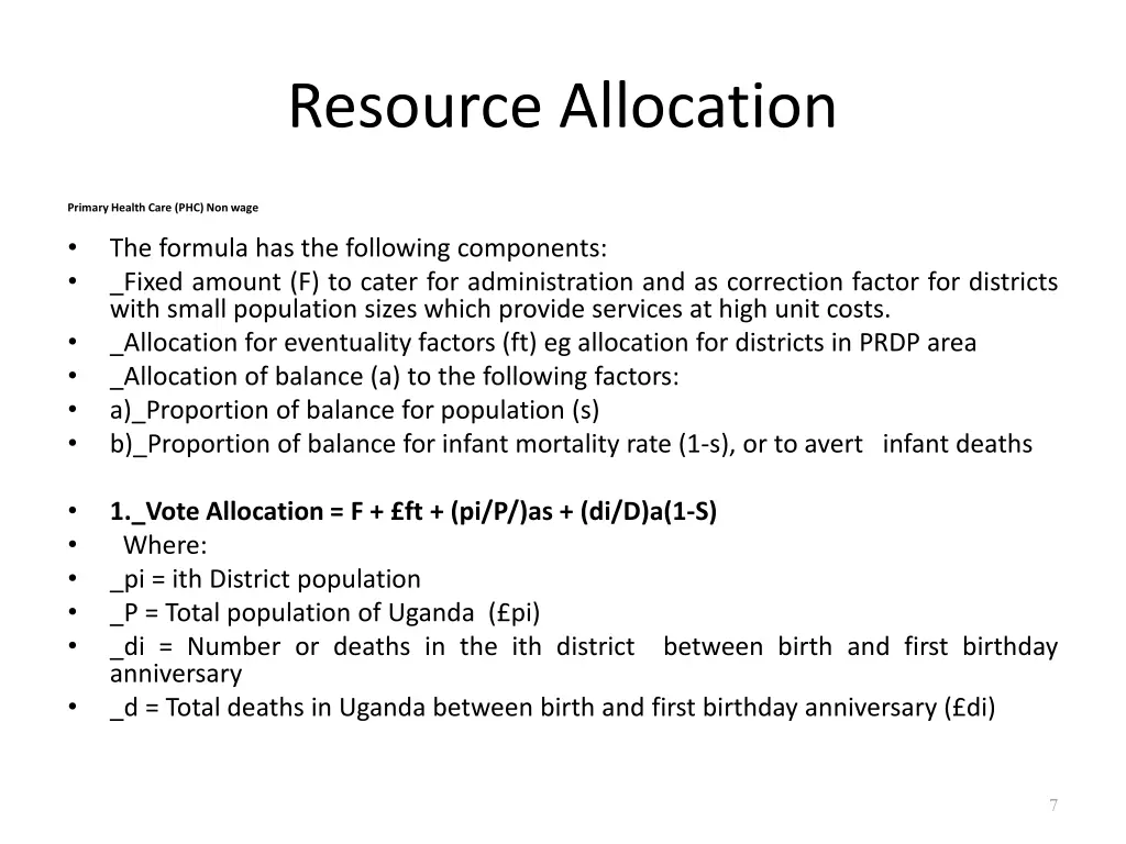 resource allocation