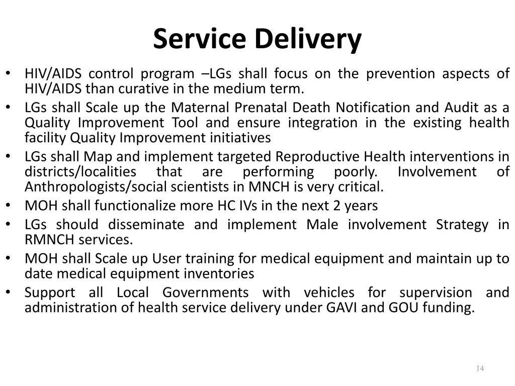 service delivery