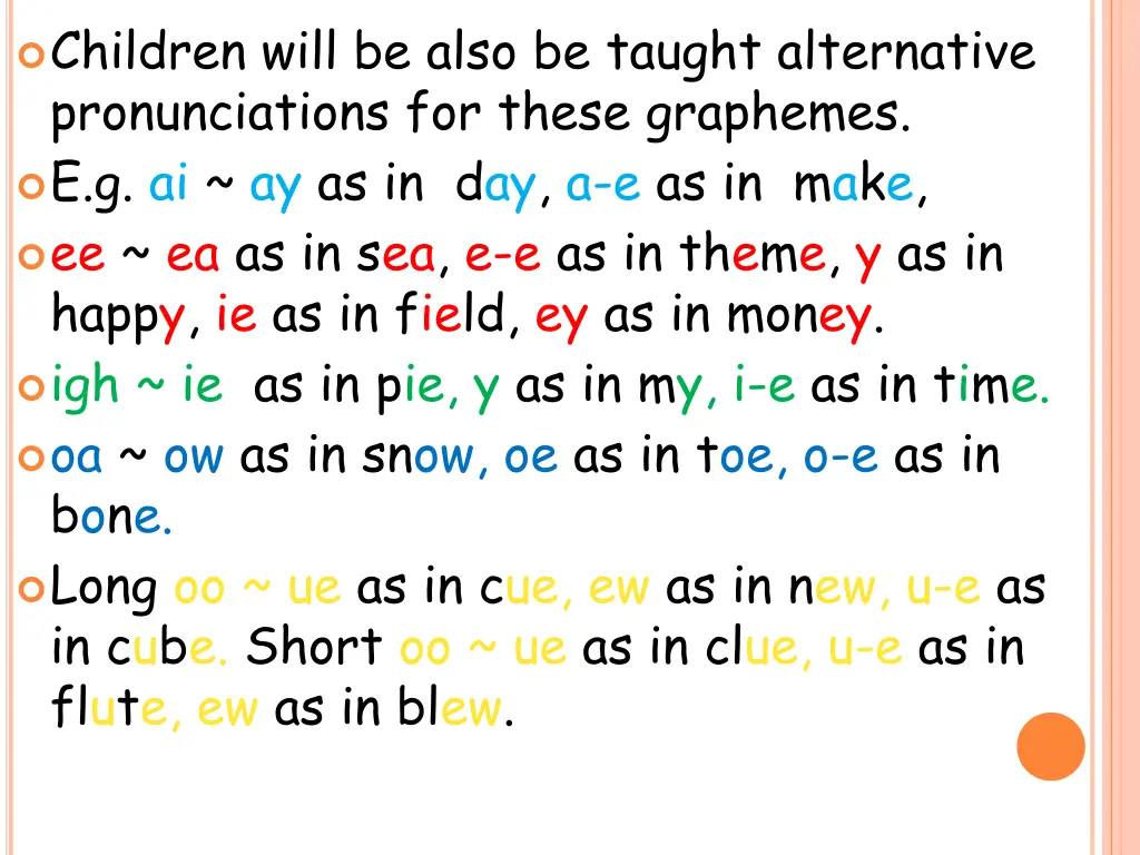 children will be also be taught alternative