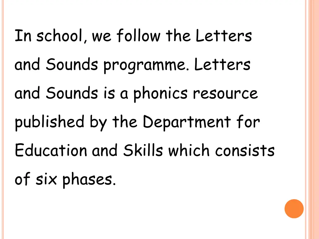 in school we follow the letters and sounds