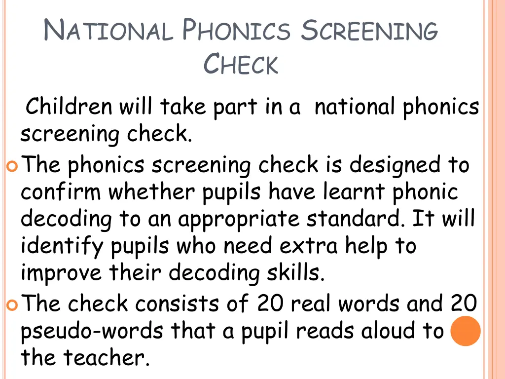 n ational p honics s creening c heck