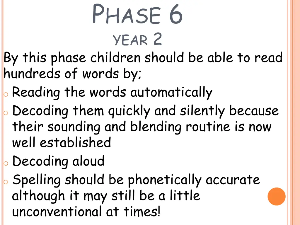p hase 6 year 2