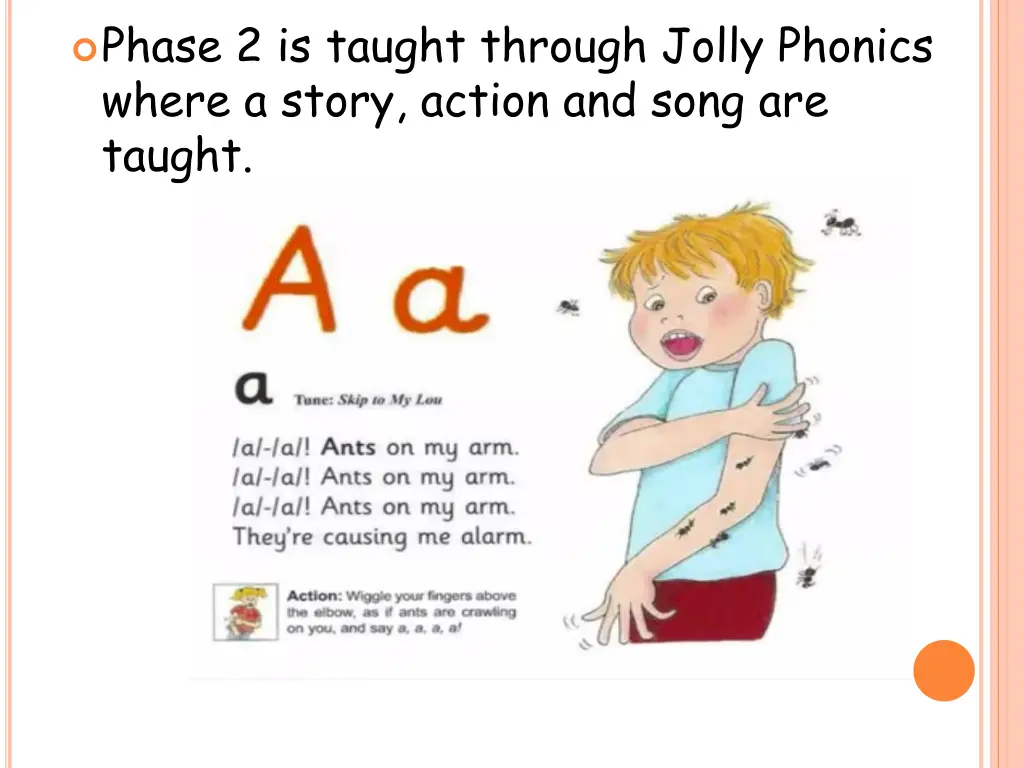 phase 2 is taught through jolly phonics where