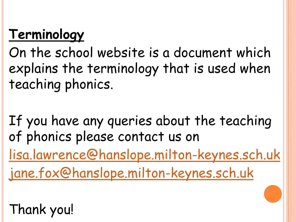 terminology on the school website is a document