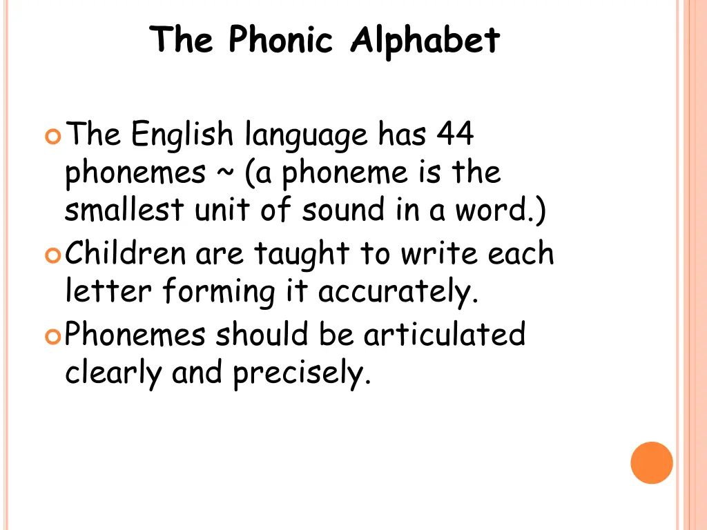the phonic alphabet