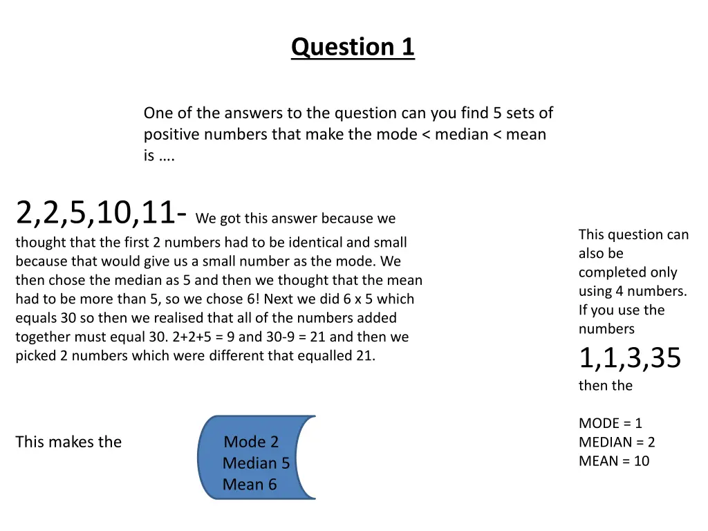 question 1
