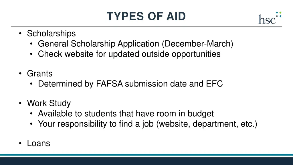 types of aid