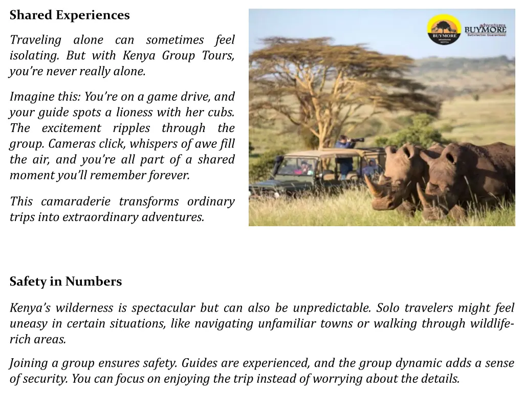 shared experiences