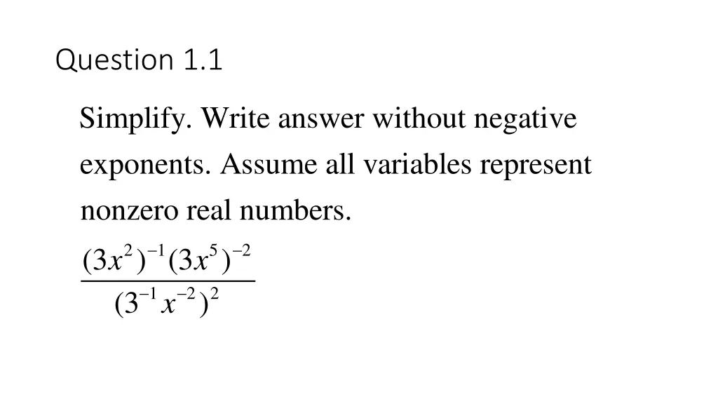 question 1 1