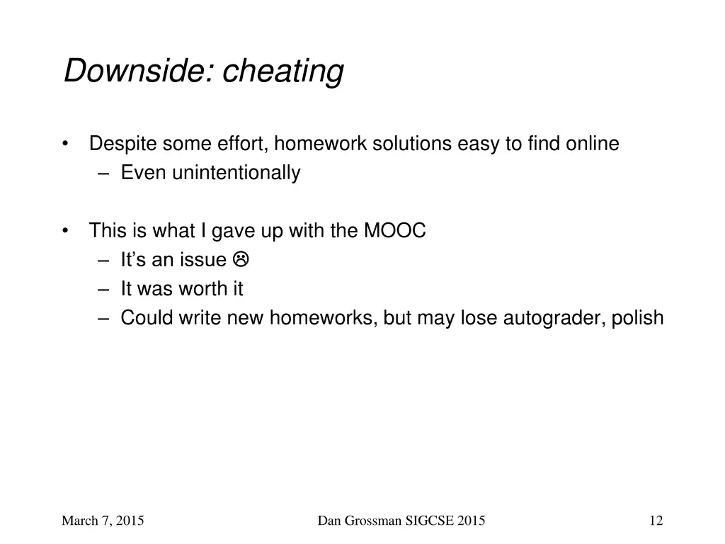 downside cheating