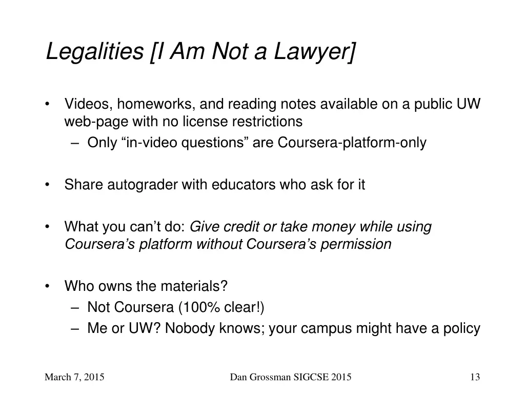 legalities i am not a lawyer