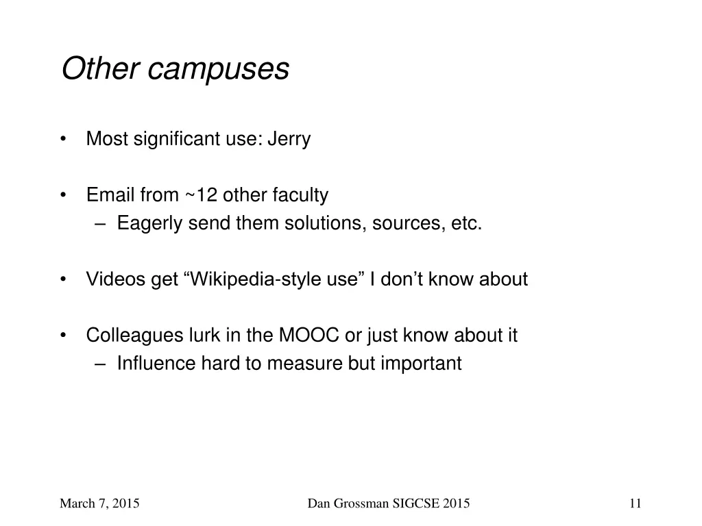 other campuses