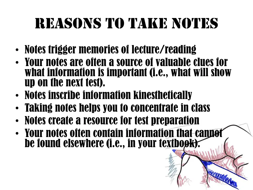 reasons to take notes