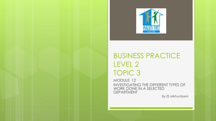 business practice level 2 topic 3 module