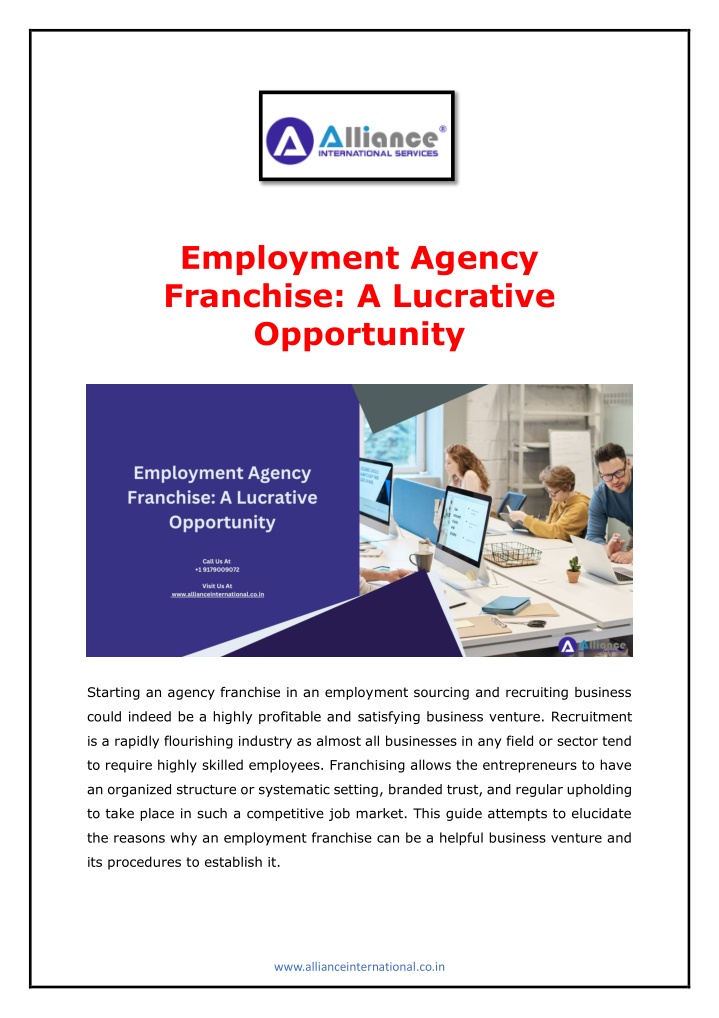 employment agency franchise a lucrative