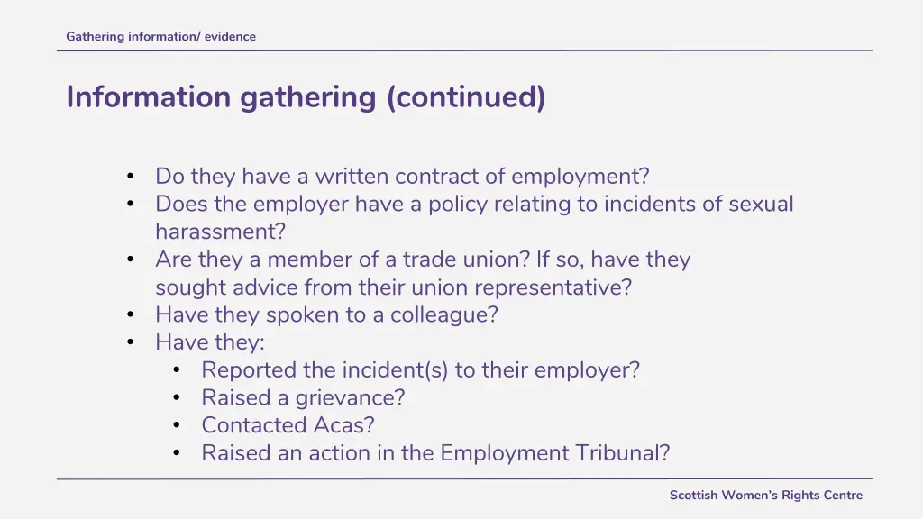 gathering information evidence 1