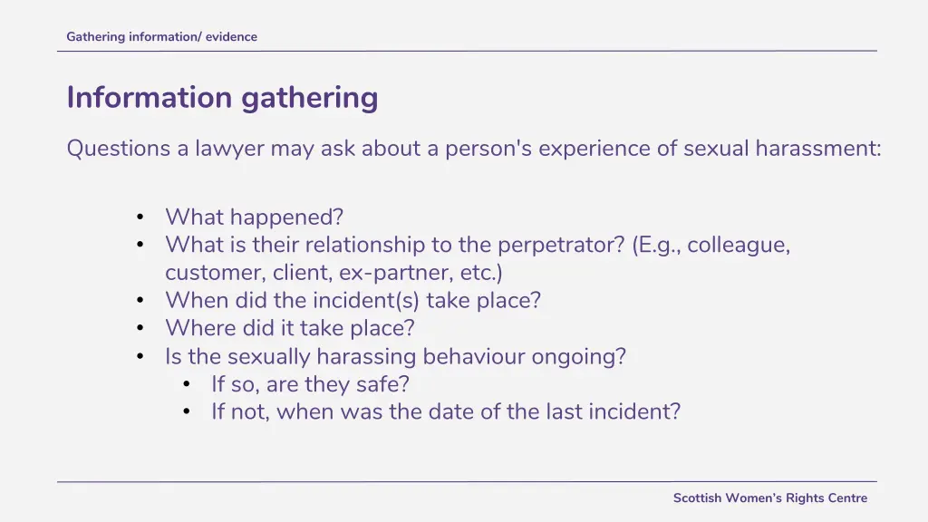gathering information evidence