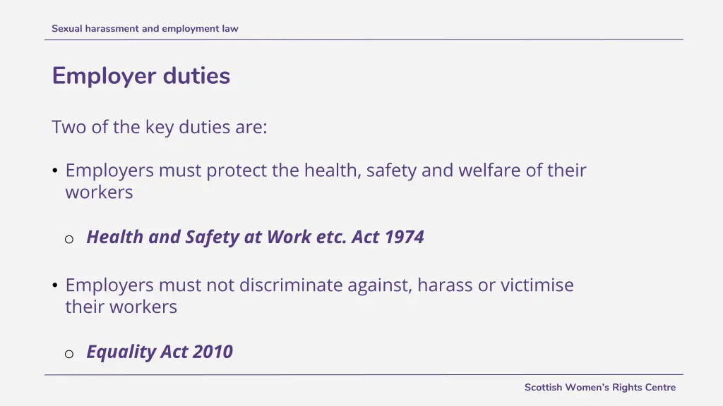 sexual harassment and employment law