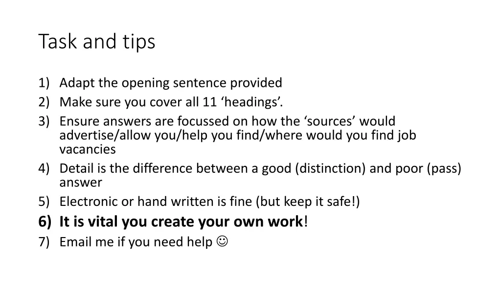 task and tips 1